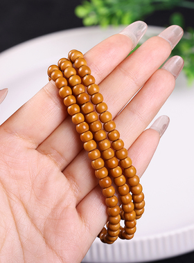 精品橄榄核核尖老型桶珠手串长串素籽素串光珠文玩手链佛珠男女