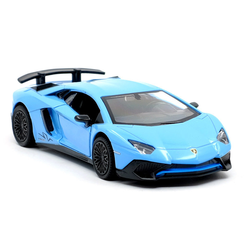 1:36兰博基尼蝙蝠盖拉多飓风合金汽车跑车模型回力开门玩具车 - 图3