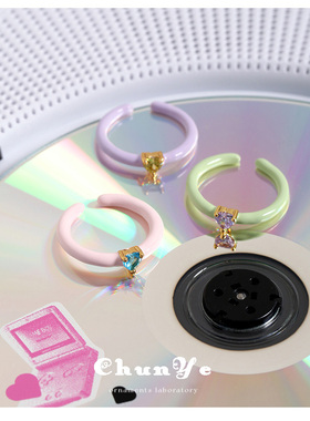 爱心手工滴油冷珐琅指环戒指