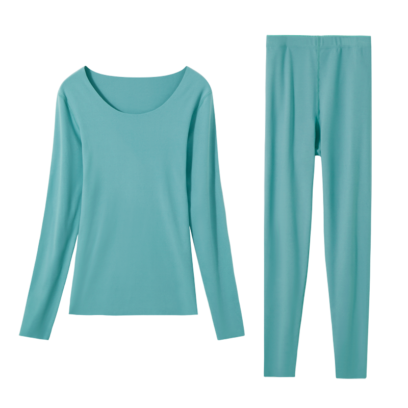 无痕德绒保暖内衣加绒套装冬打底衫 赛百合保暖上装