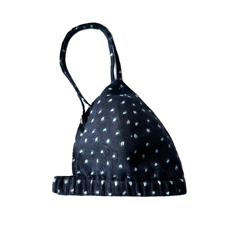 陈小满纯亚麻蓝色无钢圈透气防凸点三角杯文胸小胸棉法式内衣,淘宝优惠券,粉丝福利购,淘宝优惠卷