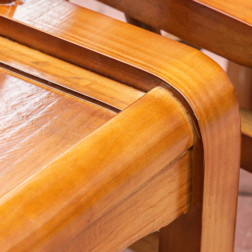 胡桃色仿古实木老式松木靠背椅子家用农家乐小椅子餐桌老人木椅 - 图2