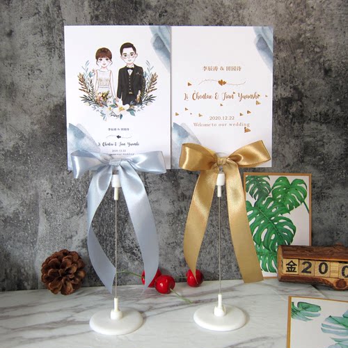 婚礼桌卡桌牌创意定制个性席位卡结婚雾霾蓝喜事用品甜品桌主桌 - 图1