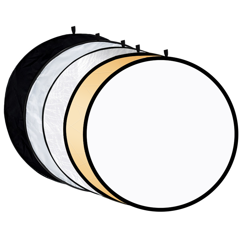 神牛反光板60/80/110CM小型迷你摄影补光板二合一/五合一拍照拍摄打光板折叠便携柔光板户外自拍圆形挡光板 - 图1