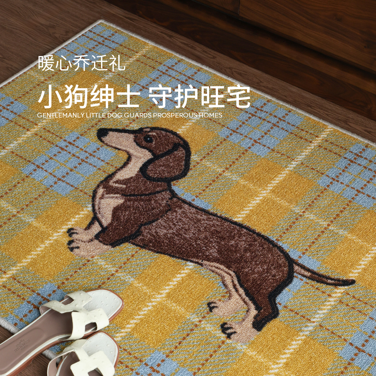 赛波斯腊肠小狗中古风入户门地垫玄关高级感防滑耐脏进门垫老钱风,淘宝优惠券,粉丝福利购,淘宝优惠卷