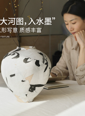 赛波斯东方手工花瓶玄关客厅摆件