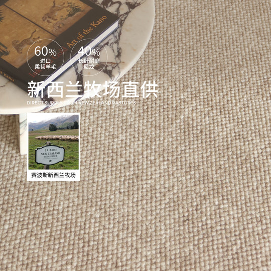 Saibos importierter einfarbiger, schmutzabweisender Wollteppich