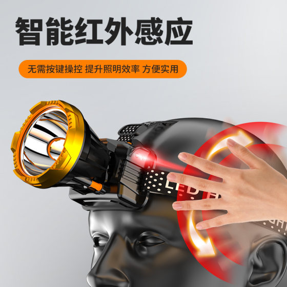AIC strong light long-range ultra-long endurance night fishing headlamp