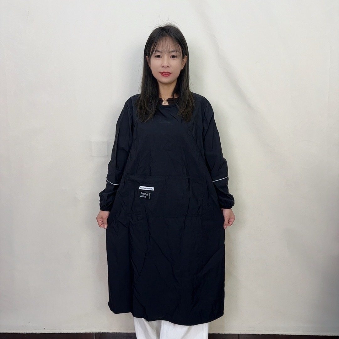 长款纯色防泼水罩衣厨房家用做饭上班长袖围裙定制LOGO印字工作服,淘宝优惠券,粉丝福利购,淘宝优惠卷