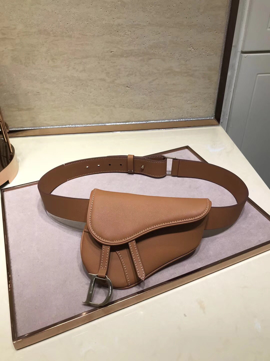 2020小ck新款复古马鞍包真皮女腰包 bapoloti帕保罗蒂女士包袋