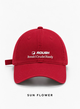 美式复古ROUGH刺绣遮阳棒球帽