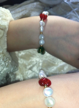 原创巴洛克珍珠琉璃复古手链礼物