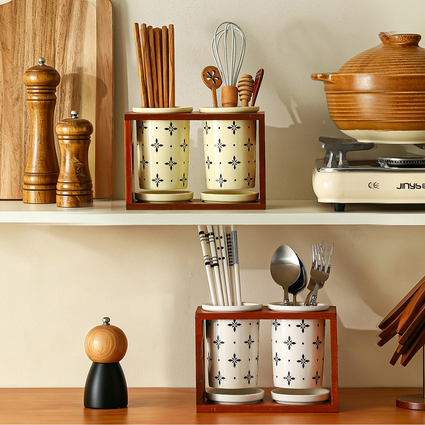 Internet celebrity chopstick cage, beautiful chopstick barrel ceramic household kitchen chopstick barrel special chopsticks knife and fork storage rack