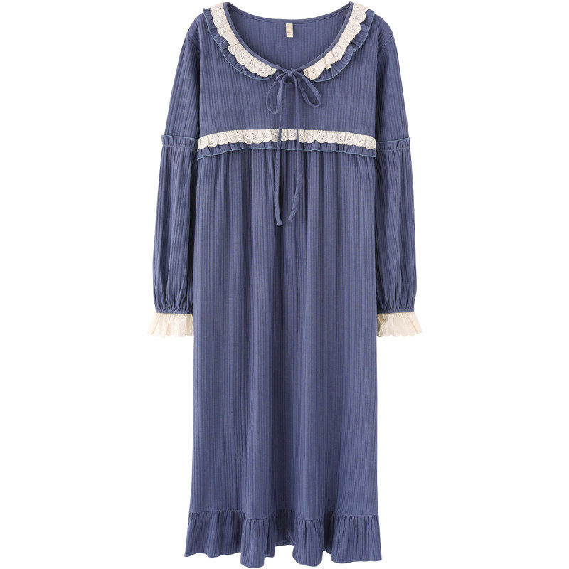 睡裙春秋纯棉长袖可爱日系甜美长裙 优慕尔睡裙