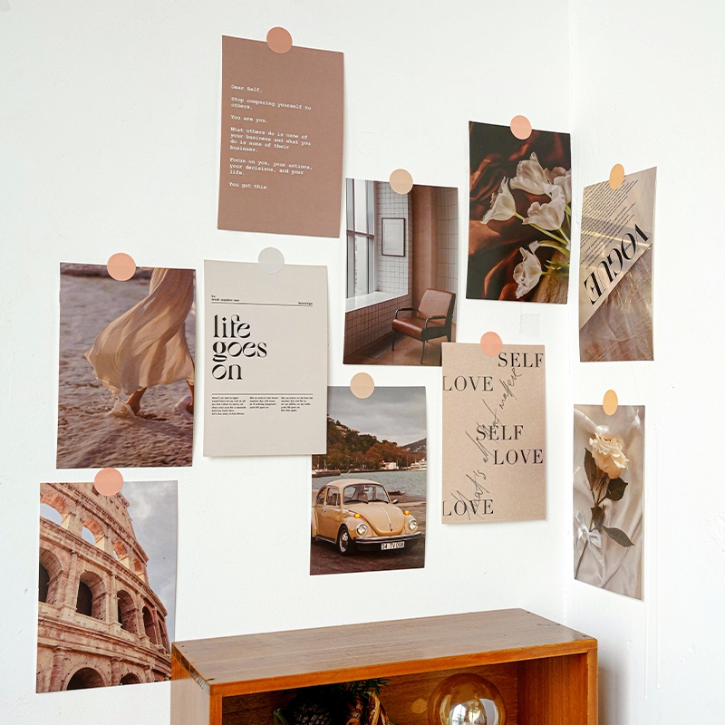 北欧风景生活装饰卡片墙贴ins房间宿舍改造贴纸卧室布置背景贴画,淘宝优惠券,粉丝福利购,淘宝优惠卷