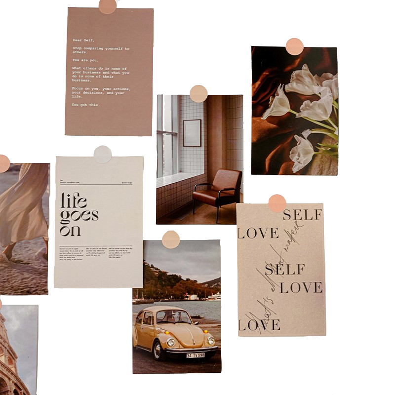 北欧风景生活装饰卡片墙贴ins房间宿舍改造贴纸卧室布置背景贴画,淘宝优惠券,粉丝福利购,淘宝优惠卷