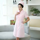Eight Eyes Nurse Uniform Sleeve Short Sleeve Summer ເສື້ອຄຸມສີຂາວສີບົວ
