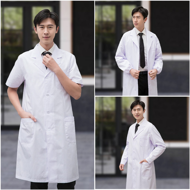 Eight Eyes White Coat Long Sleeve Elastic Doctor Uniform ສໍາລັບແມ່ຍິງ