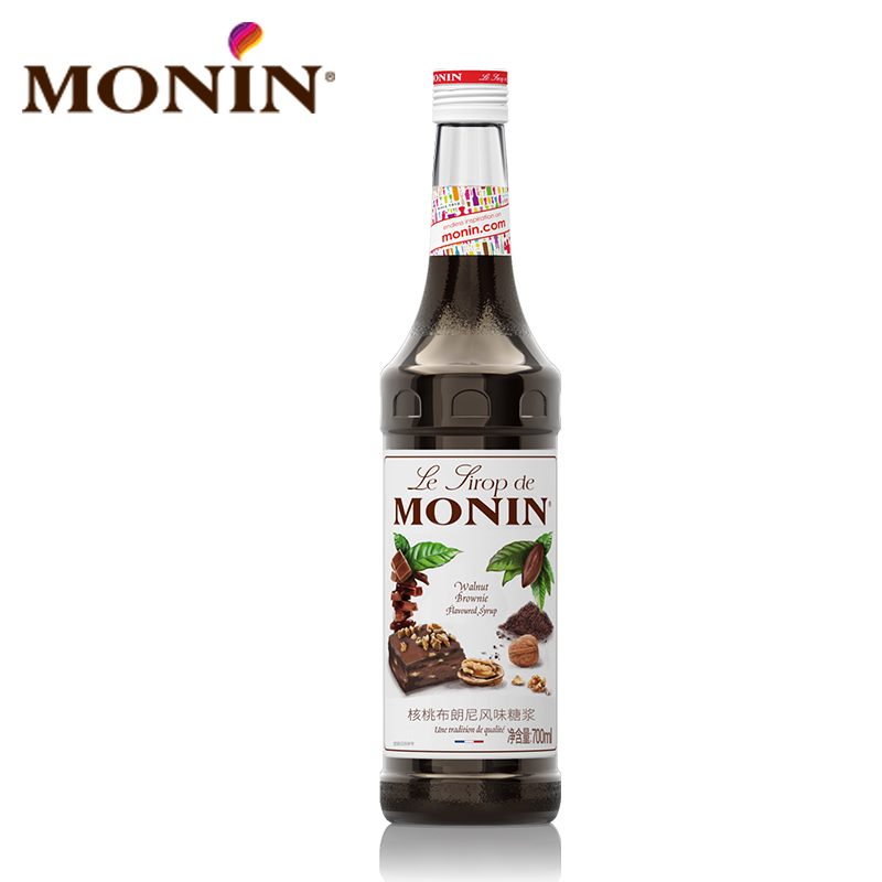 莫林MONIN核桃布朗尼风味糖浆玻璃瓶装700ml咖啡鸡尾酒果汁 - 图3