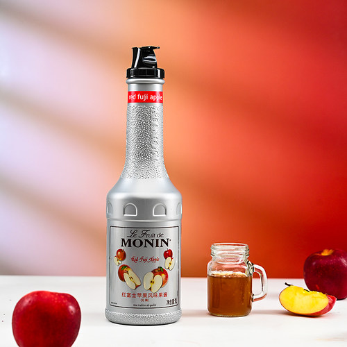 莫林MONIN红富士苹果风味果酱瓶装1000ml调鸡尾酒冰沙果汁饮料 - 图0