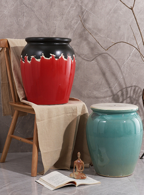 陶瓷鼓凳加高几凳凳绣墩琴凳换鞋凳梳妆凳家居软装设计摆件44cm高