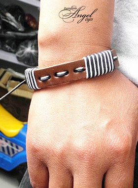 时尚风韩版复古情侣真皮饰品手链