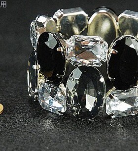 夜店夸张水晶大宝石闪亮复古手链