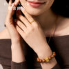 Honey Gold Jewelry Gold Ring Pure Gold Ancient Treasure Series Golden Luan Ring HGH1723