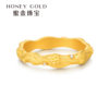 Honey Gold Jewelry Gold Ring Pure Gold Ancient Method Collection Series Star Flower in the Waves HGH1758