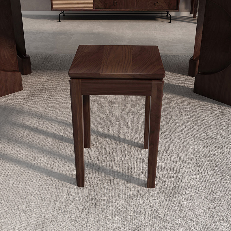 实木凳子餐椅北美黑胡桃木餐桌方凳可叠放家用新中式茶桌凳子高凳,淘宝优惠券,粉丝福利购,淘宝优惠卷