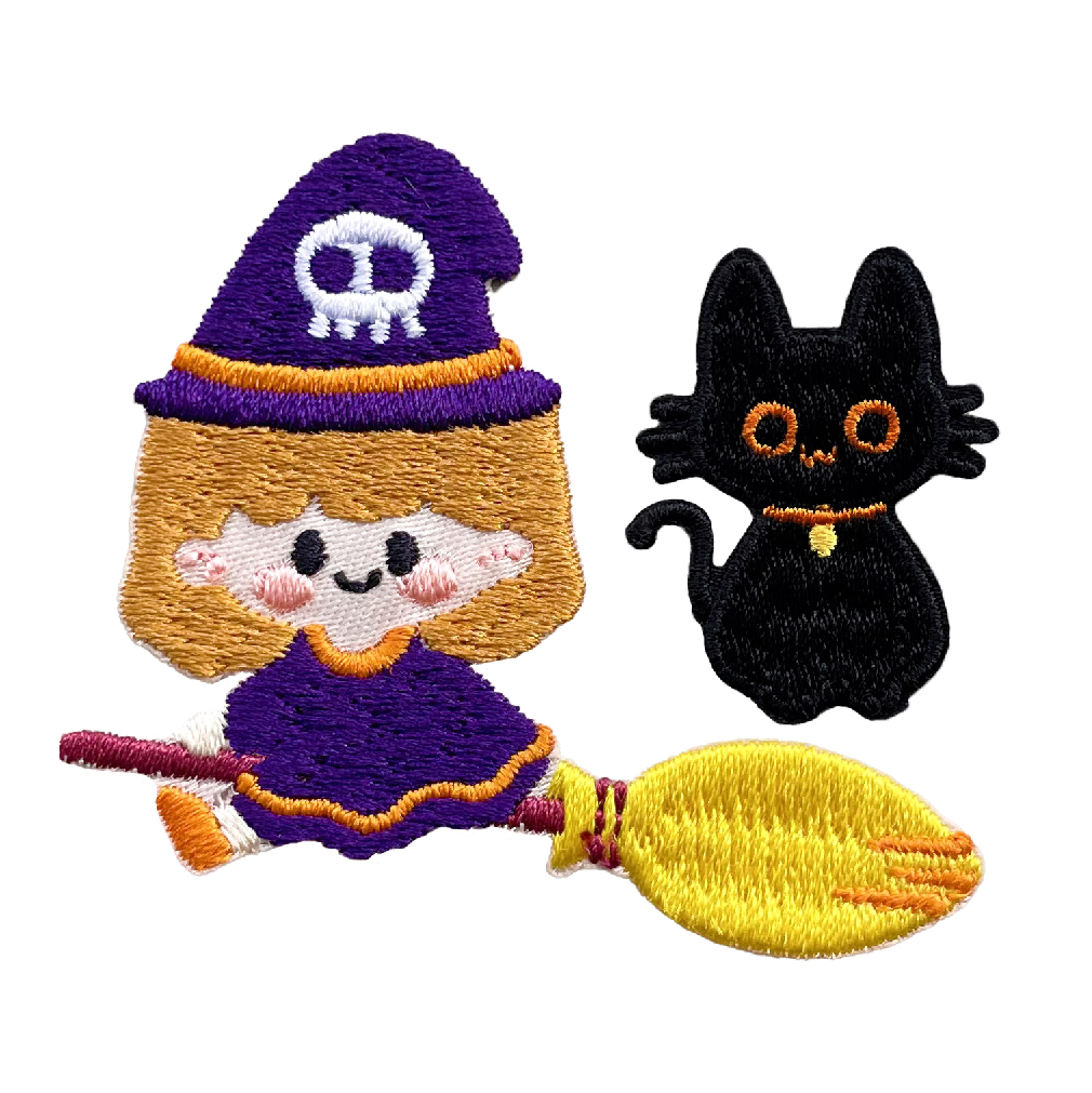 小女巫和她的猫刺绣布贴羽绒服补丁贴儿童衣服裤子装饰破洞贴自粘,淘宝优惠券,粉丝福利购,淘宝优惠卷
