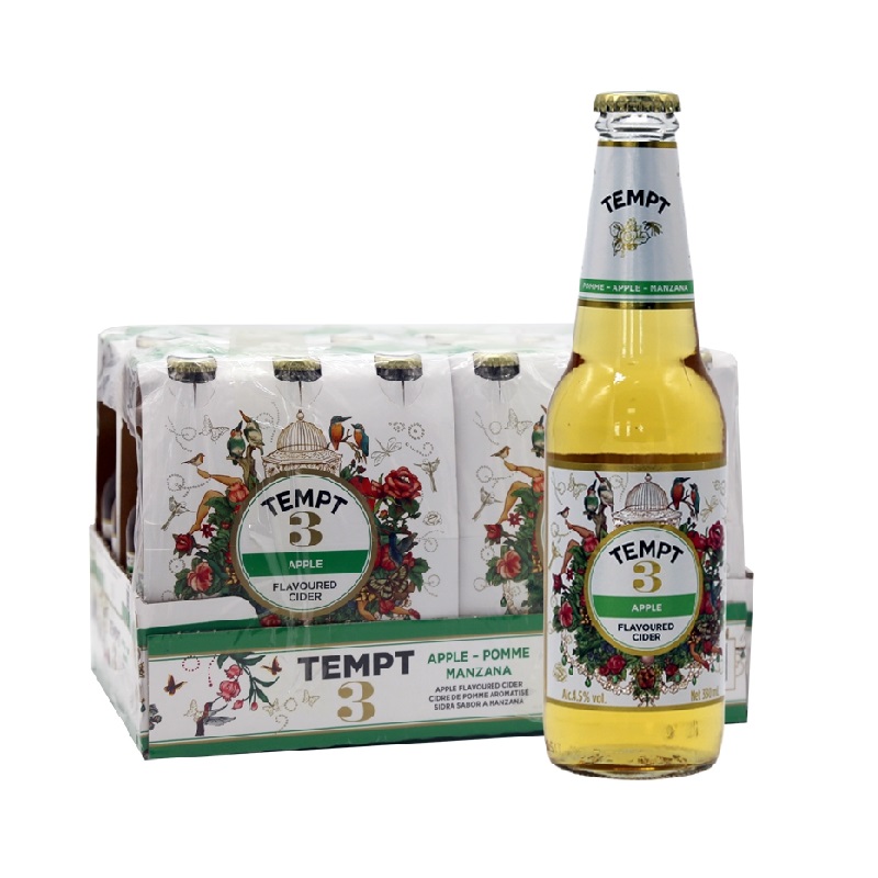 Tempt坦普特诱惑啤酒 整箱330ml*24瓶 诱惑7号接骨木味果味西打酒 - 图0