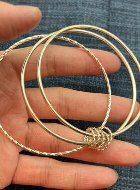 度银三生三世精美手镯圈口约60mm