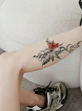蝴蝶纹身贴纸防水持久大腿手臂