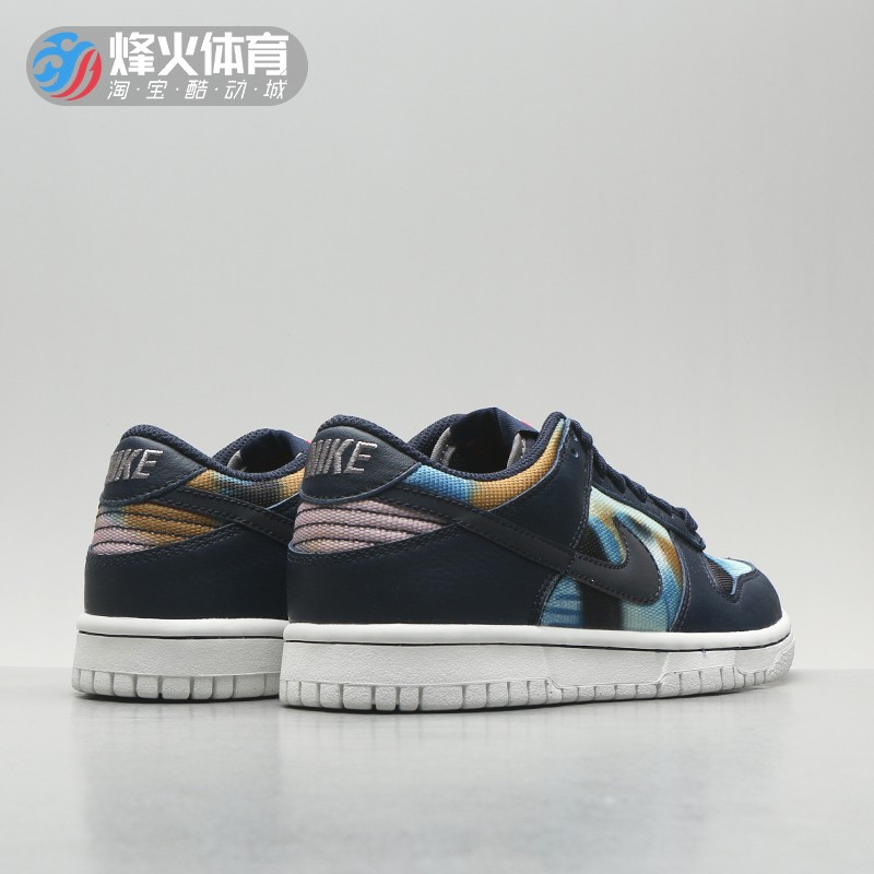 烽火 NIKE DUNK LOW SE海军蓝扎染涂鸦复古休闲板鞋 DM1051-400-图2