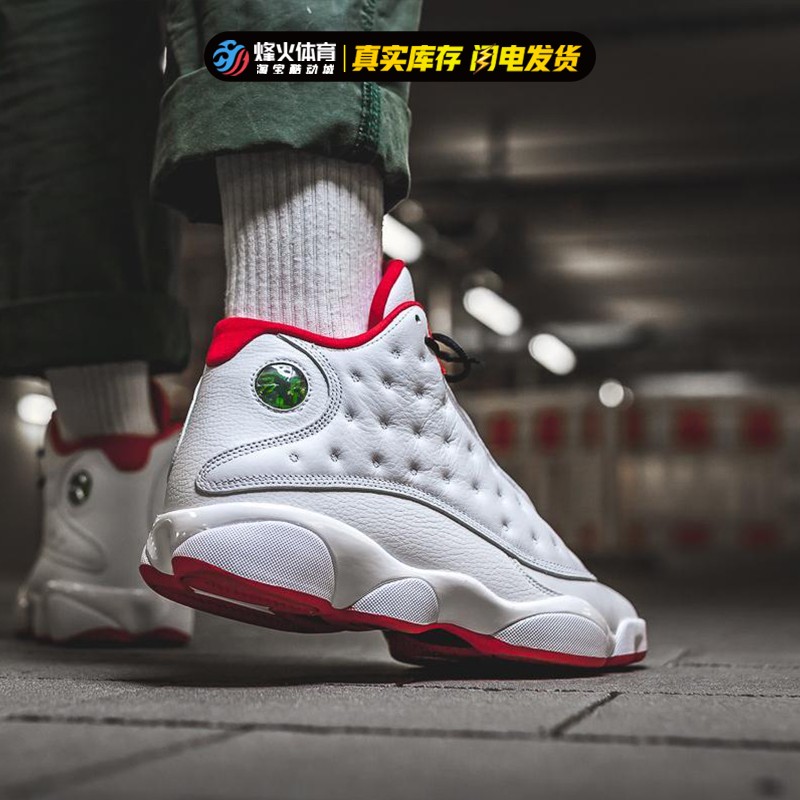 烽火 Air Jordan 13 AJ13 HOF白红高帮复古篮球鞋 414571-103-图1