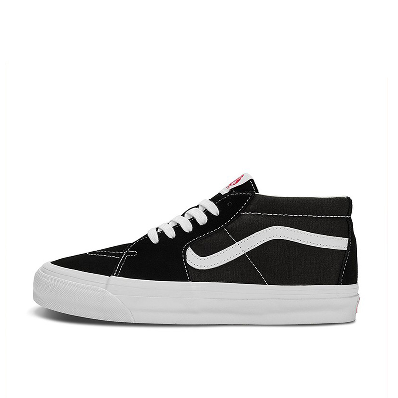 烽火 VANS Sk8 Mid Vault 高端线经典黑白中帮滑板鞋 VN0A4BVCBA2 - 图3