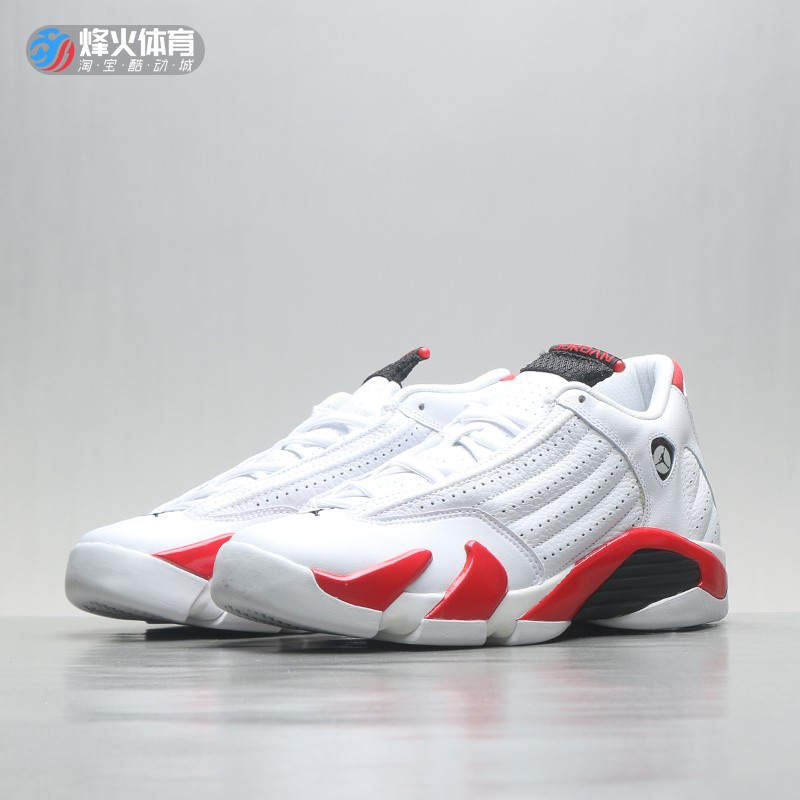 烽火 AIR JORDAN 14 Candy Cane AJ14  白红 487471 487524-100 - 图0