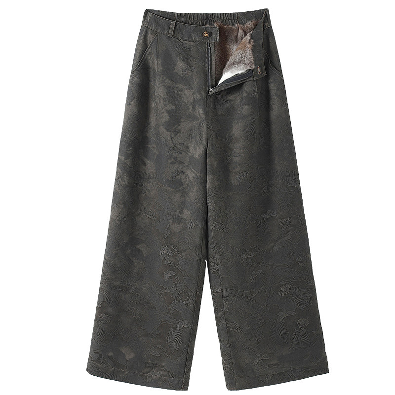 金狸貂皮毛一体裤子女桑蚕丝貂皮棉裤冬高腰东北皮裤香云纱阔腿裤,淘宝优惠券,粉丝福利购,淘宝优惠卷