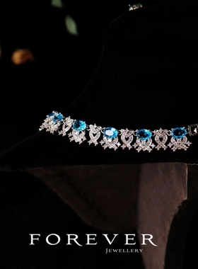 奢华大气欧美宴会锆石项链耳环女