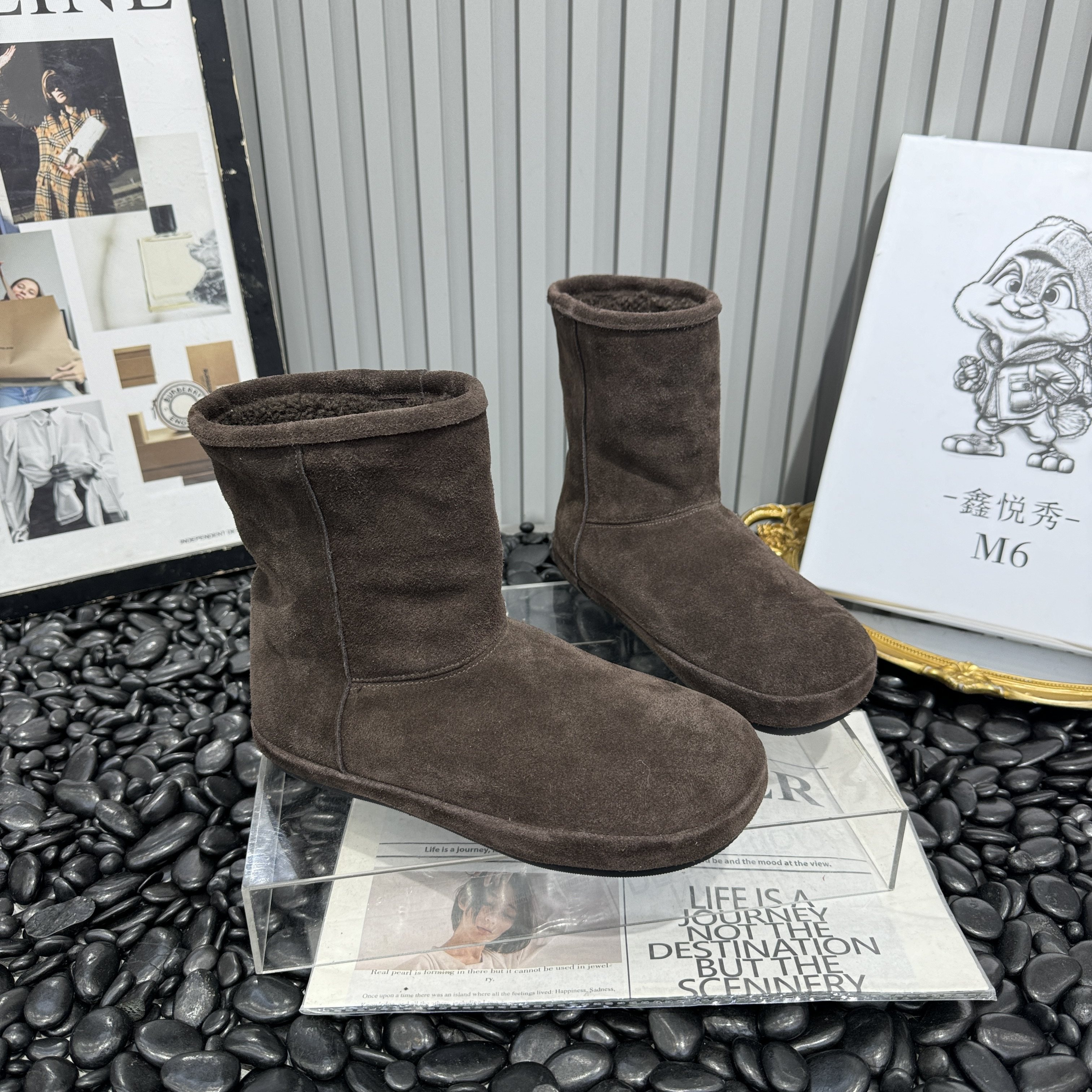 2025冬季新款磨砂真皮豹纹平底羊羔毛毛加绒加厚雪地靴短筒靴女鞋,淘宝优惠券,粉丝福利购,淘宝优惠卷