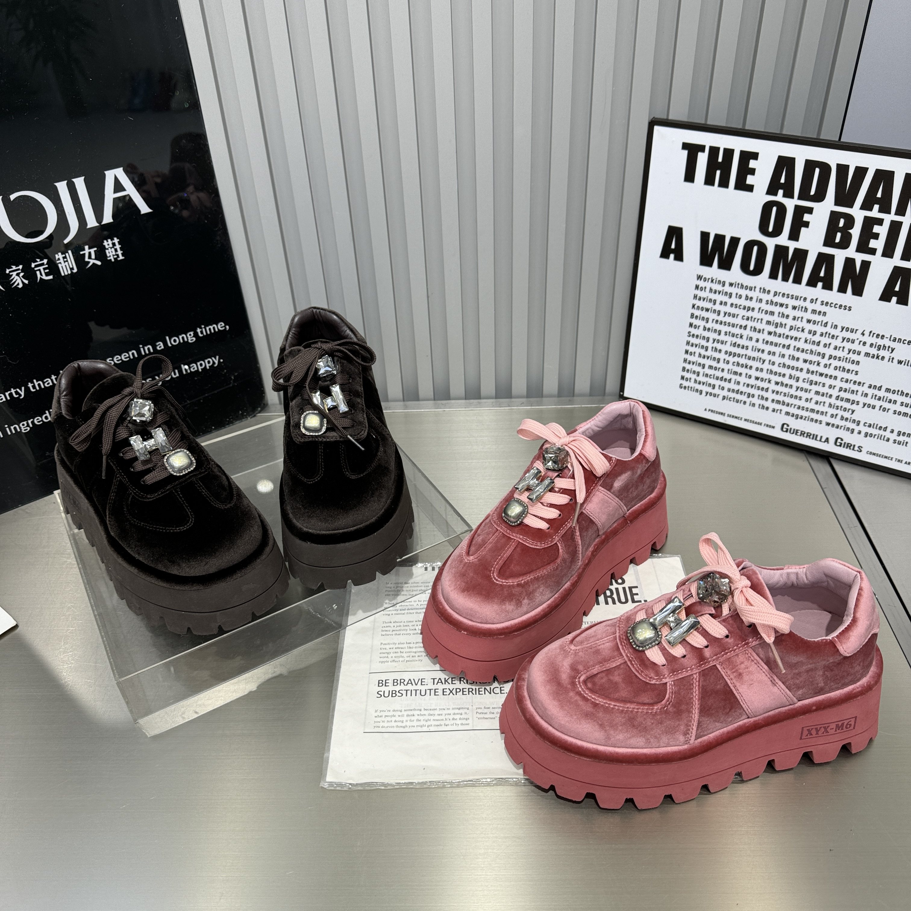 2026春季新款金丝绒水钻亮钻厚底增高百搭休闲女鞋单鞋乐福鞋潮鞋,淘宝优惠券,粉丝福利购,淘宝优惠卷