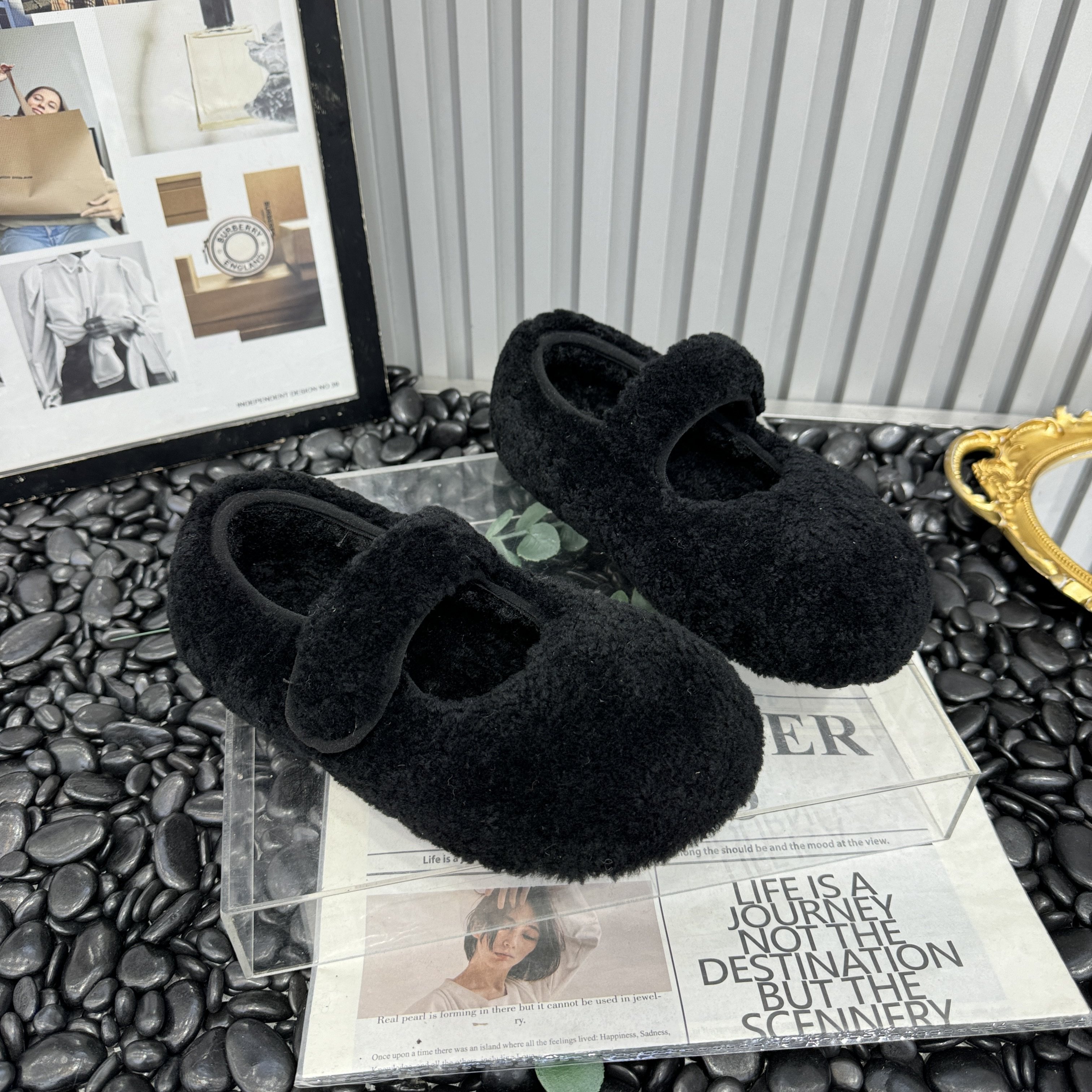 2025新款真皮羊羔毛毛平底平跟内增高百搭女鞋豆豆鞋玛丽珍勃肯鞋,淘宝优惠券,粉丝福利购,淘宝优惠卷