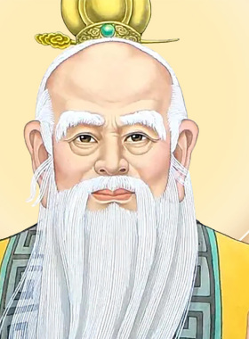国画挂画道德天尊老子中堂卷轴画