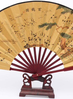 中国风9寸14方头青竹骨绢扇，戏曲舞蹈折扇扇子 双面印刷折扇