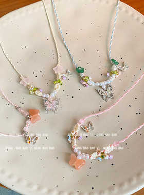 ins风设计感蝴蝶吊坠项链女时尚起新中式超仙爆款锁骨链项饰合集