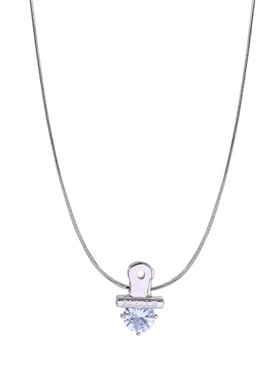 欧美风简约锆石夹子项链女秋冬季新款个性吊坠锁骨链颈链义乌饰品