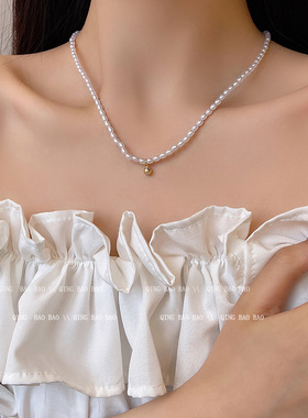 小米珠珍珠项链女2026新款爆款锁骨链轻奢小众高级感精致颈链项饰