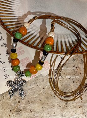 新中式蝴蝶串珠项链女款2026新款爆款锁骨链轻奢小众高级颈链配饰