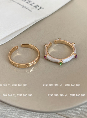 复古简约几何开口环形戒指女时尚气质高级感指环设计感小众手饰品